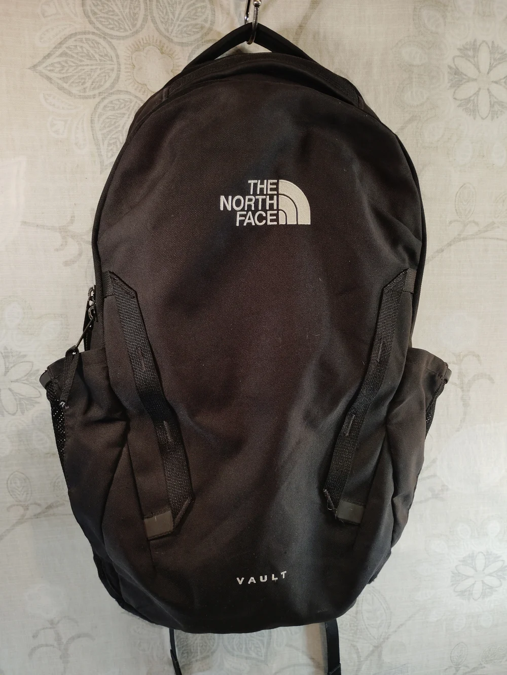 The North Face Black Vault Backpack with White Logo